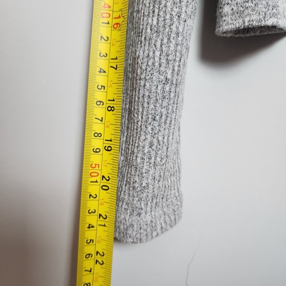 LOVE by GAP Gray Ribbed Button-Front Cardigan - Picture 6 of 8